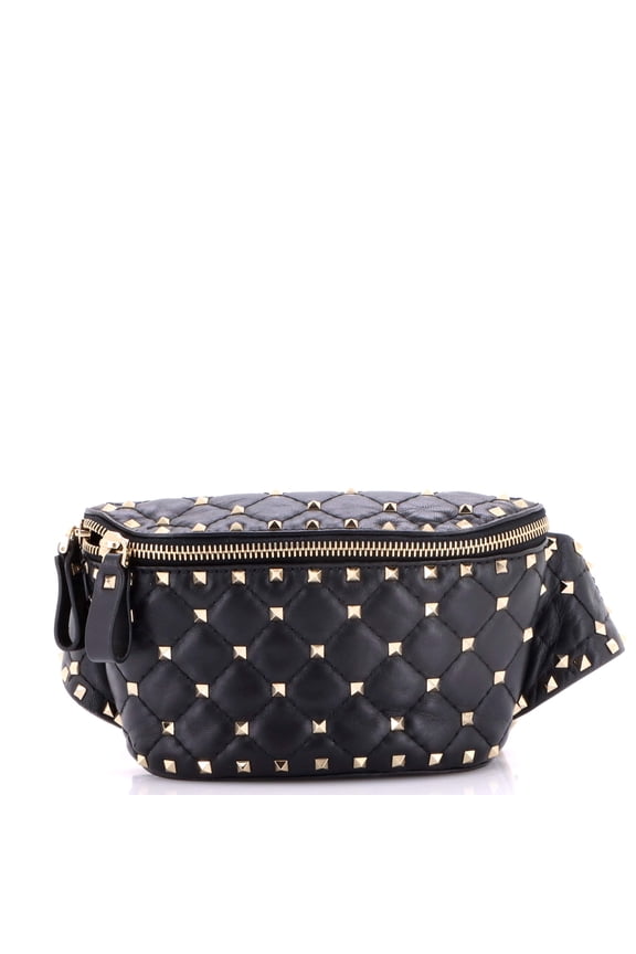 Pre-Owned Rockstud Spike Belt Bag Quilted Leather Small By Rebag