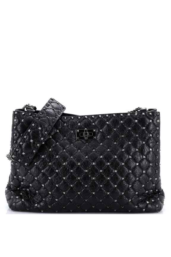 Pre-Owned Rockstud Spike Chain Tote Quilted Leather Large By Rebag