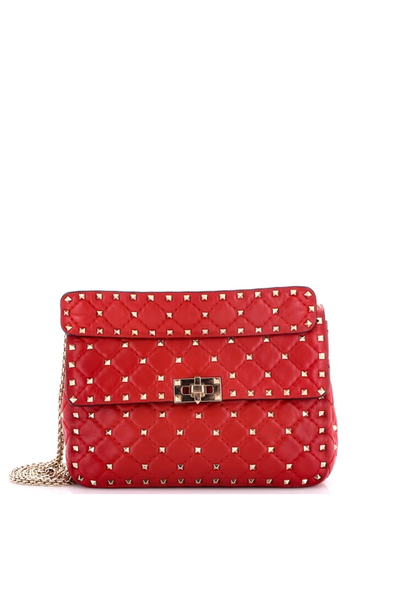 Pre-Owned Rockstud Spike Flap Bag Quilted Leather Medium By Rebag