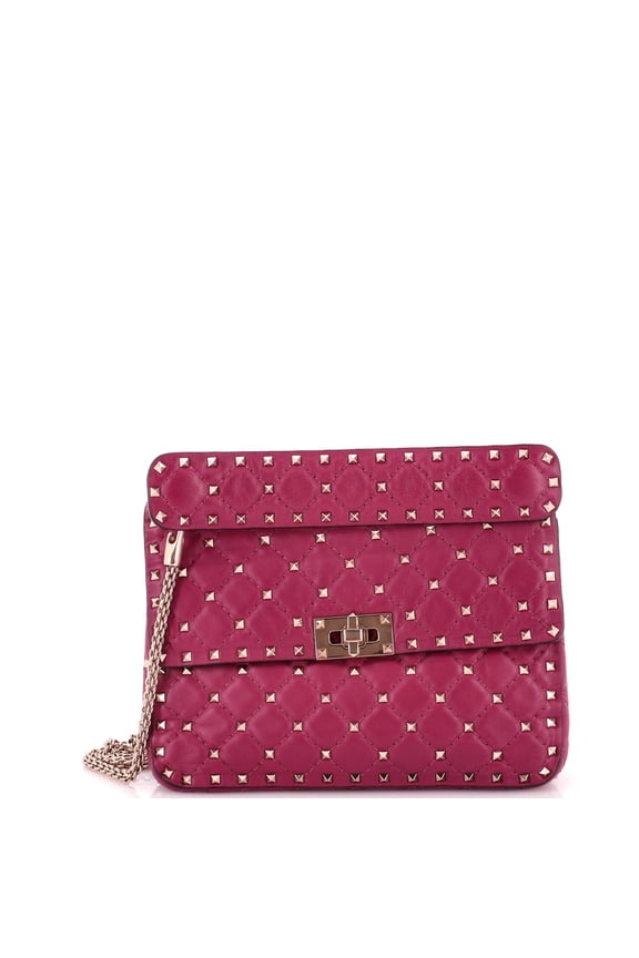 Pre-Owned Rockstud Spike Flap Bag Quilted Leather Medium By Rebag