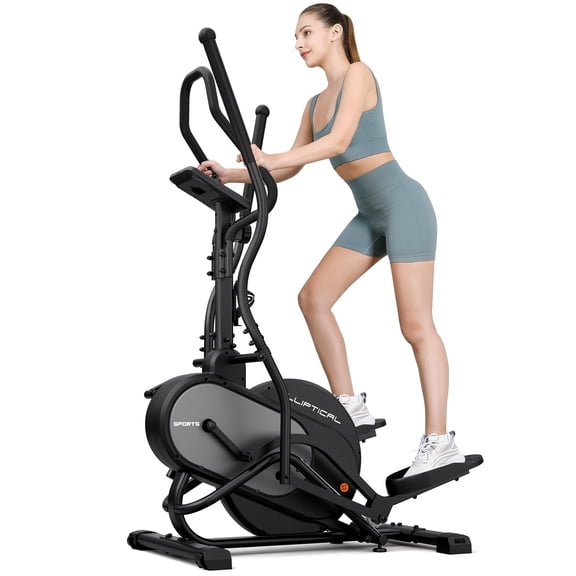 Rockvale Elliptical Cross Trainer for Home, 3-in-1 Cardio Climber Elliptical, 16-Level Silent Magnetic Resistance with 8 kg Flywheel, LCD Monitor with Heart Rate Tracking