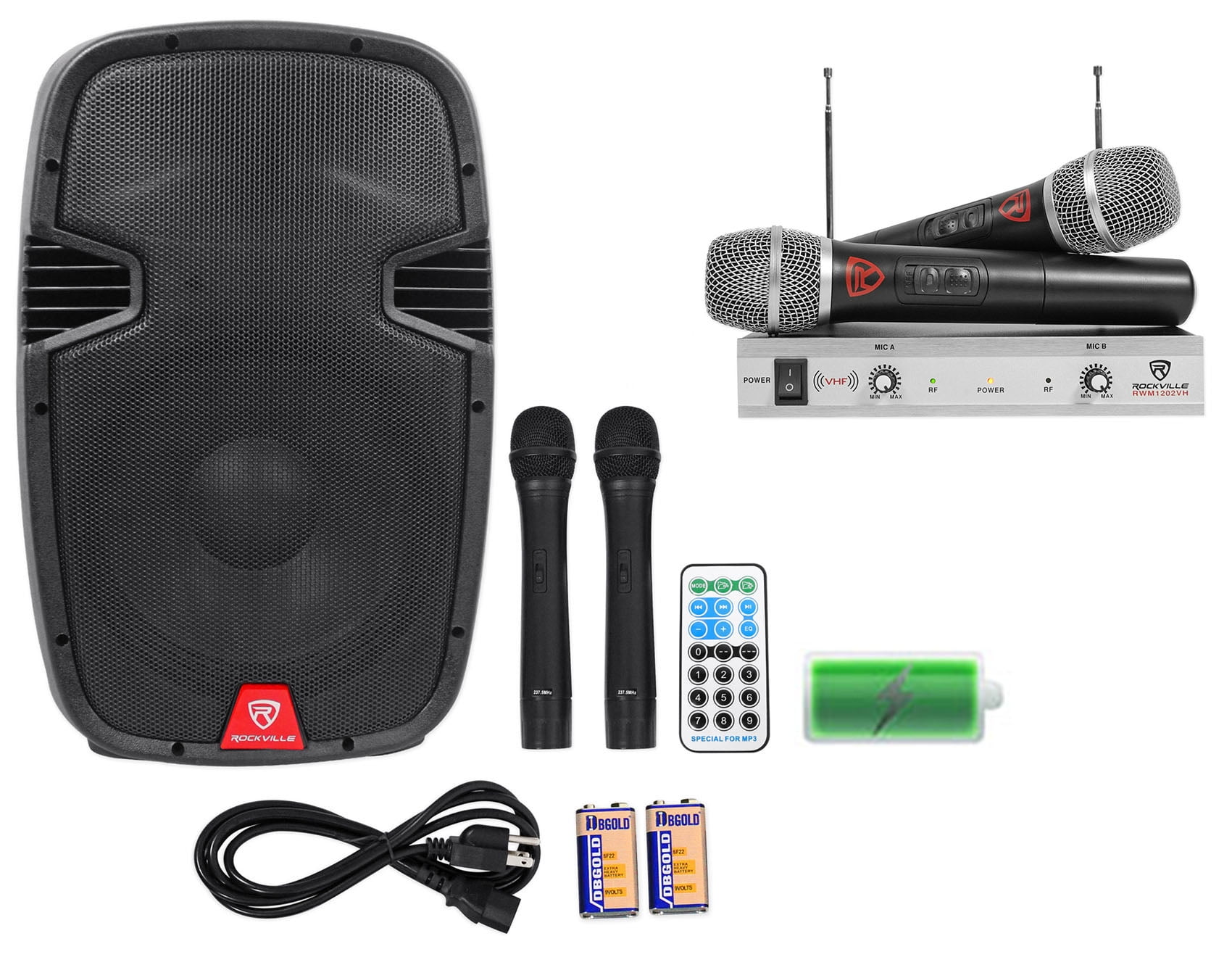 Rockville 12" Portable YouTube Karaoke Machine/System w/ 4 Mics See Description!