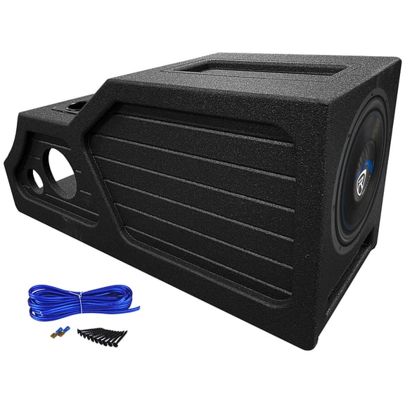 Rockville 12" Subwoofer+Center Console Sub Box For 2014-2018 Chevy/GM Crew Cab