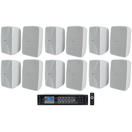 Rockville 70v Commercial/Restaurant Amplifier/Bluetooth Receiver+12) 4" Speakers