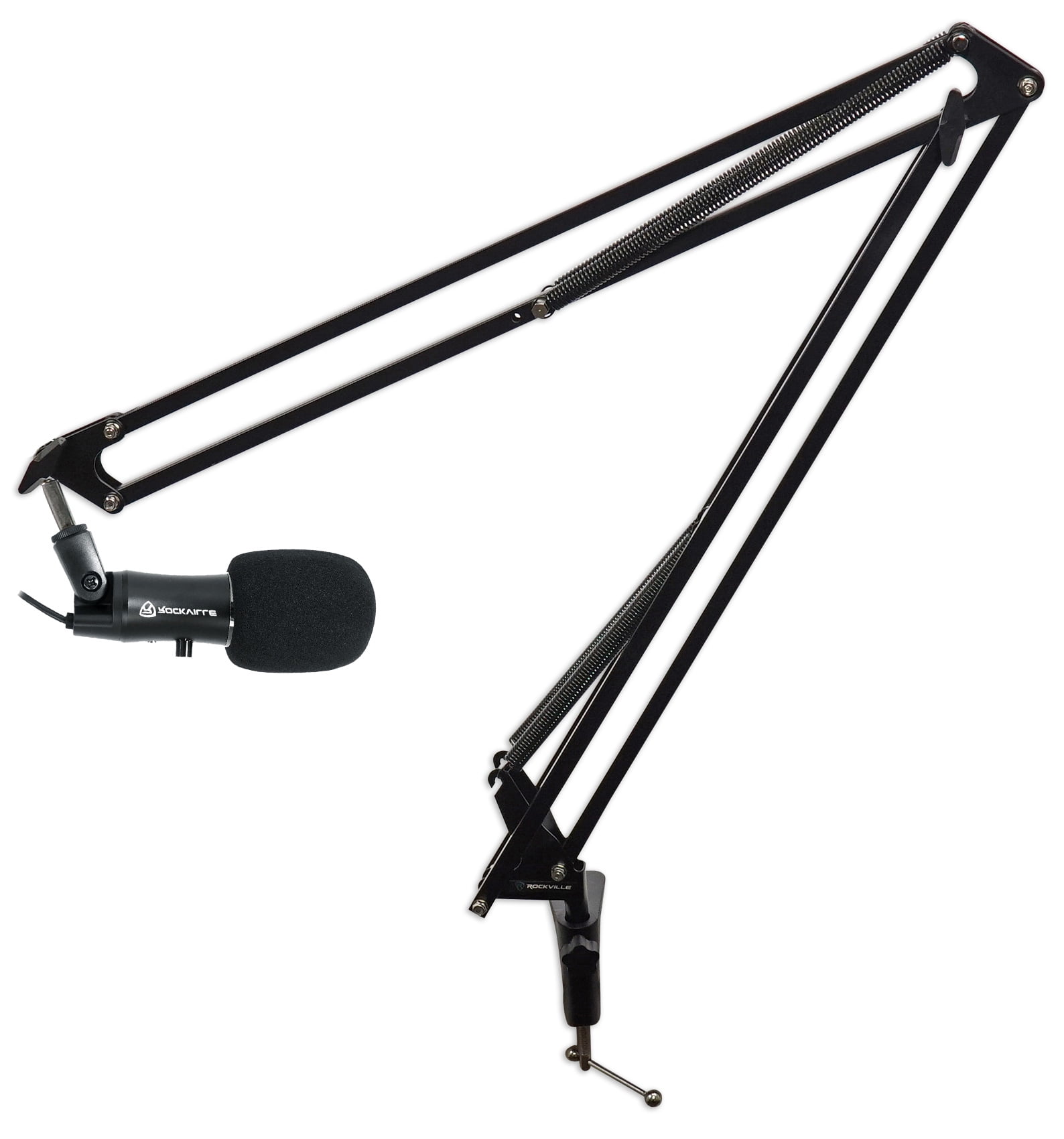 Rockville A-STREAM Streaming USB Microphone Computer Mic+Stand+Cable+Boom Arm