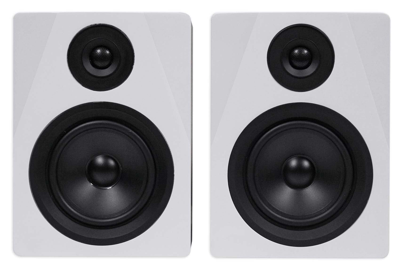 Pair Rockville APM5W 5.25" 250W Powered USB Studio Quality Bookshelf Speakers