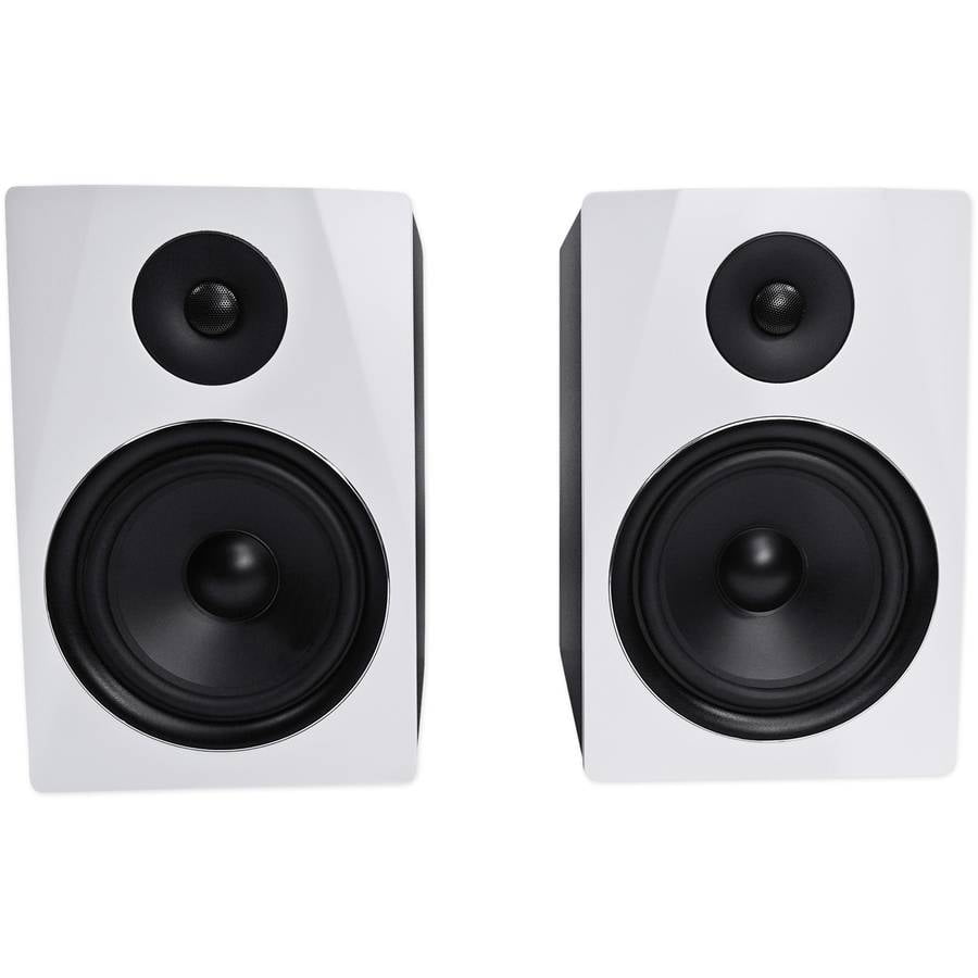  Rockville APM8W 8 2-Way 500W Active/Powered USB Studio Monitor  Speakers Pair, White : Video Games