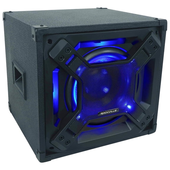 Rockville BASS BLASTER 10 10" 750w Powered Home Audio Subwoofer Theater Sub+LED