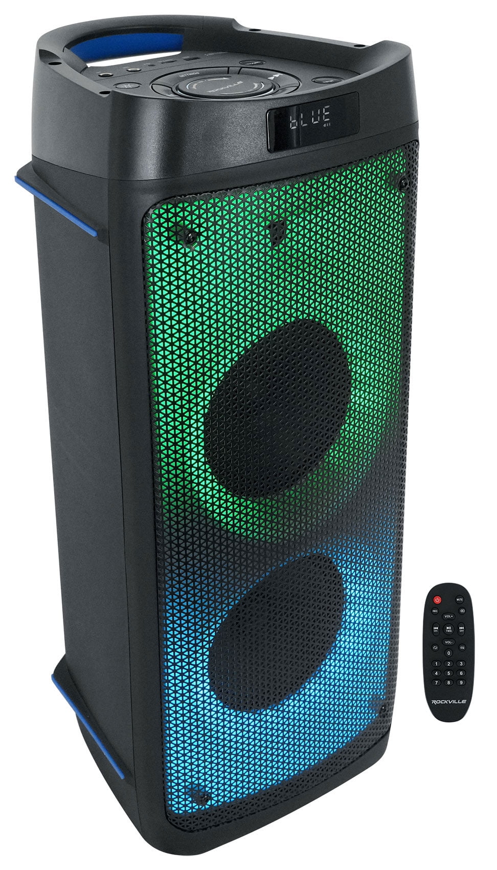 Rockville BASS PARTY 65 1200W Battery Powered LED Bluetooth Speaker Mic Input