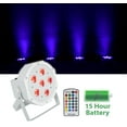 thumbnail image 1 of Rockville BATTERY PAR 6RF White RGBWA+UV Wireless DMX LED Wash Light+RF Remote, 1 of 11