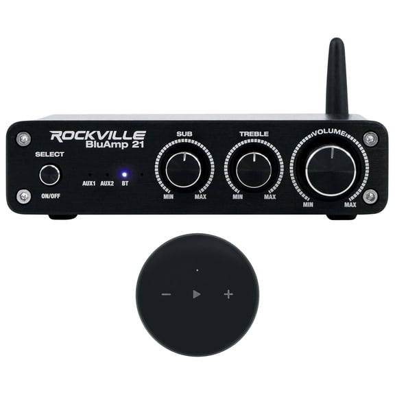 Rockville BLUAMP 21 BLACK 2.1 Channel Bluetooth Home Amp+Wifi Streaming Receiver