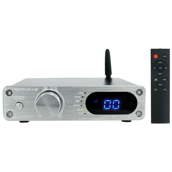 Rockville BLUDAC2S Hi-Res 192K Amplifier Home Bluetooth Receiver Optical/Sub Out