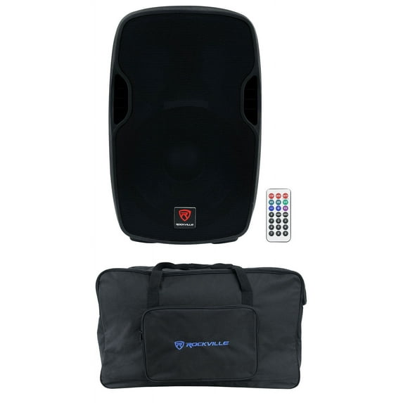 Rockville BPA15 15" Bluetooth 800 Watt DJ PA Speaker+Weatherproof Speaker Bag