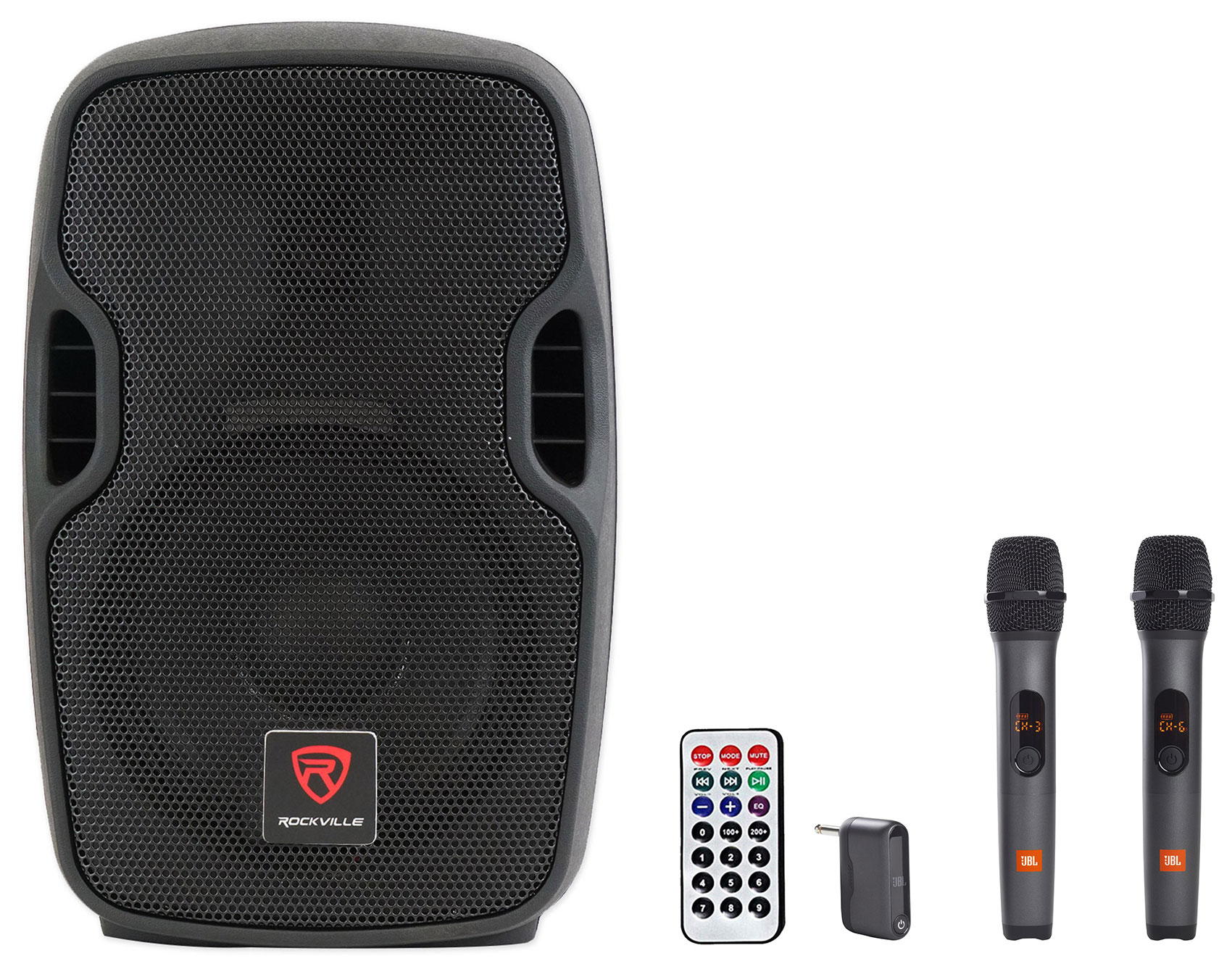 Rockville BPA8 8" Powered 300w DJ PA Speaker w/ Bluetooth+(2) JBL