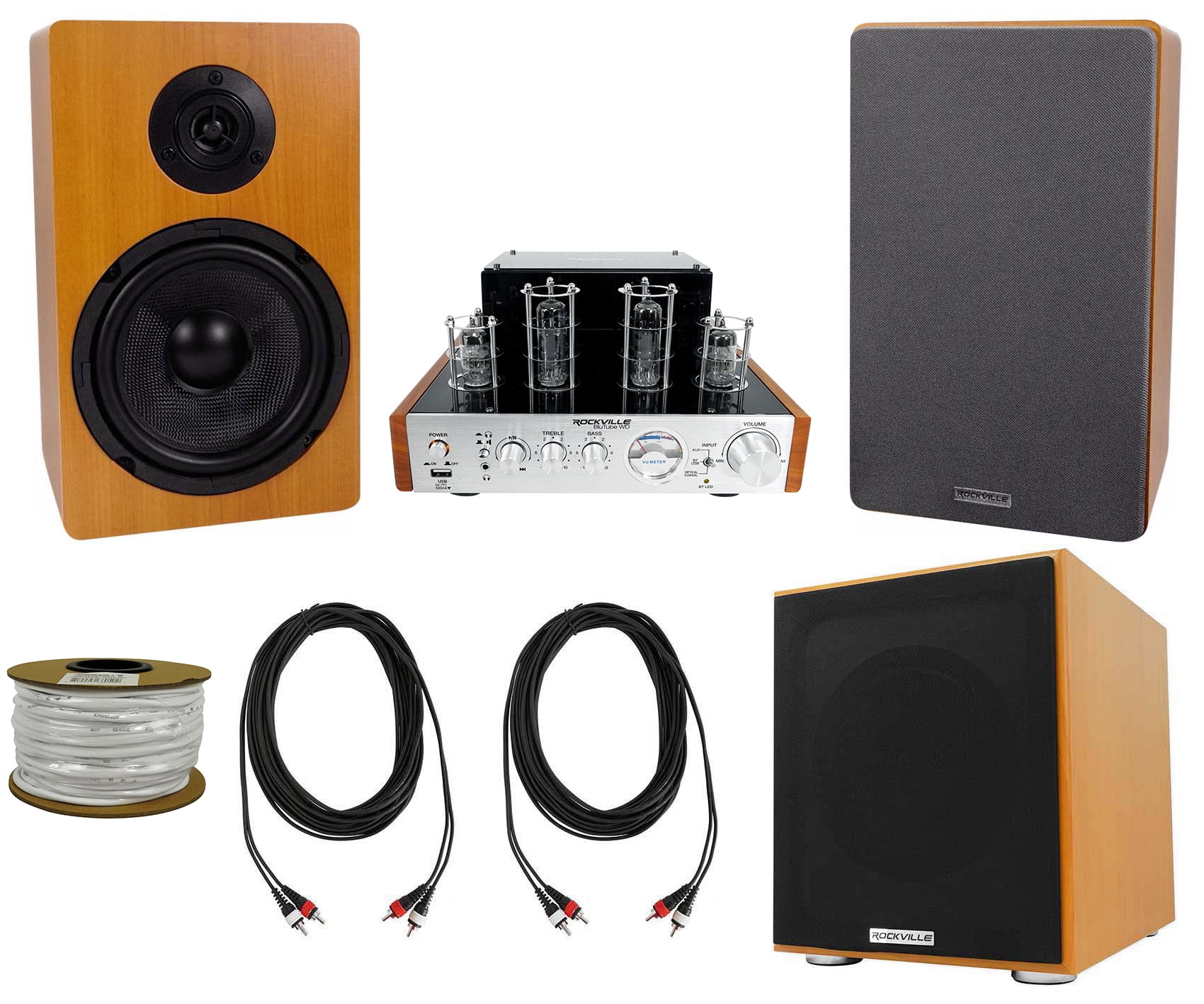 Rockville BluTube Bluetooth Tube inches Wood