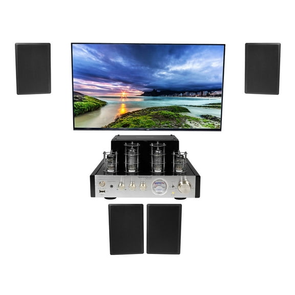 Rockville BluTube Tube Amplifier/Home Theater Bluetooth Receiver+4 Wall Speakers