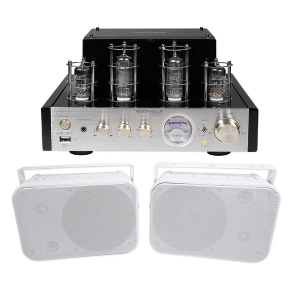 Rockville BluTube Tube Amplifier/Home Theater Bluetooth Receiver+6.5" Speakers