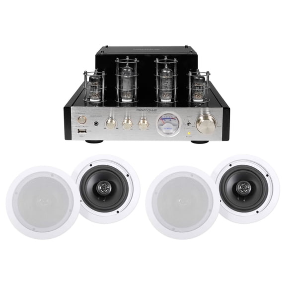 Rockville BluTube Tube Amplifier/Home Theater Receiver+(4) 6.5" Ceiling Speakers