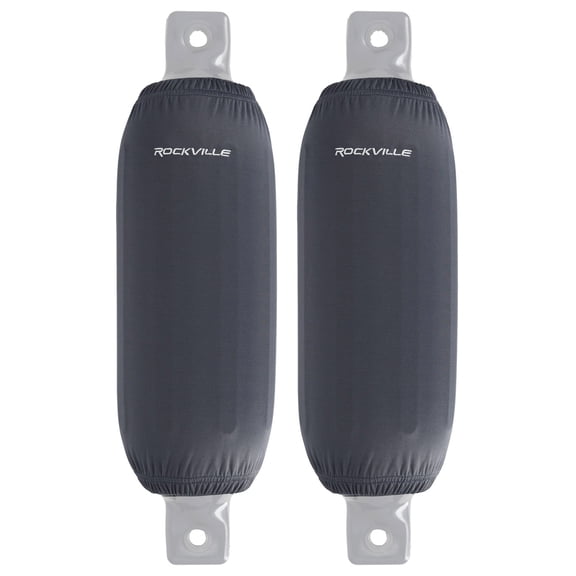 Rockville C6523G 6.5 x 23 in Grey Fender Covers, Stretch Fabric, UV and Abrasion Resistant, Machine Washable, Mildew Resistant, for Dock Hull Protection, 2-piece