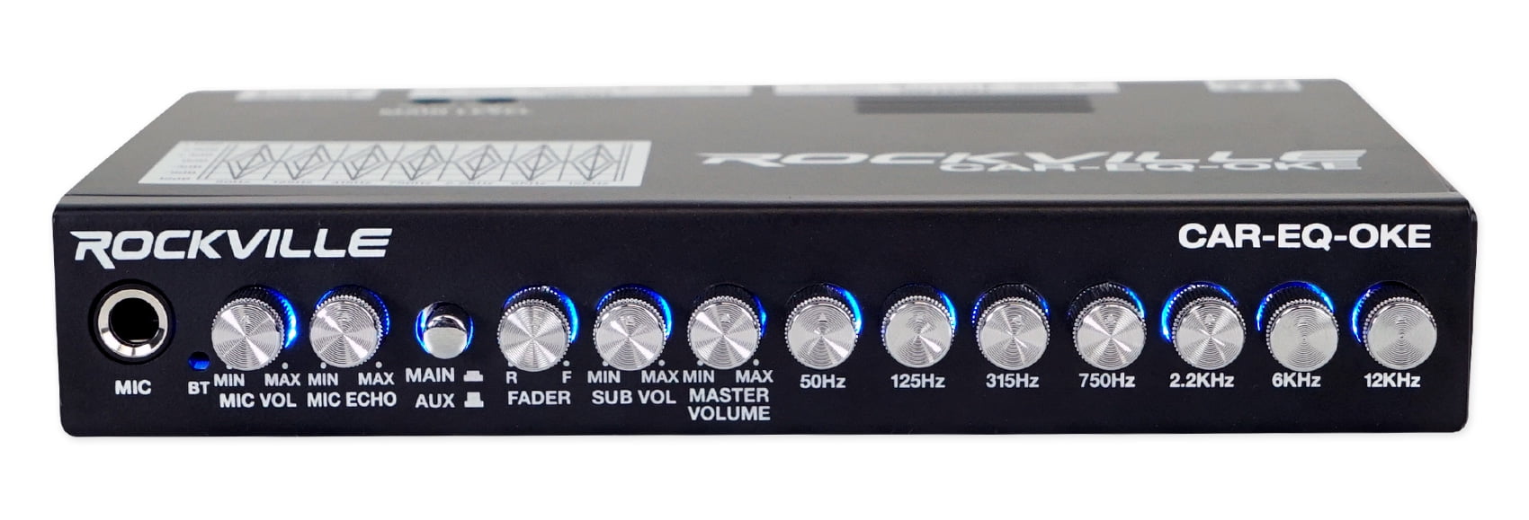 Rockville CAR-EQ-OKE Car Audio 7 Band Equalizer w Bluetooth + Mic Input Karaoke