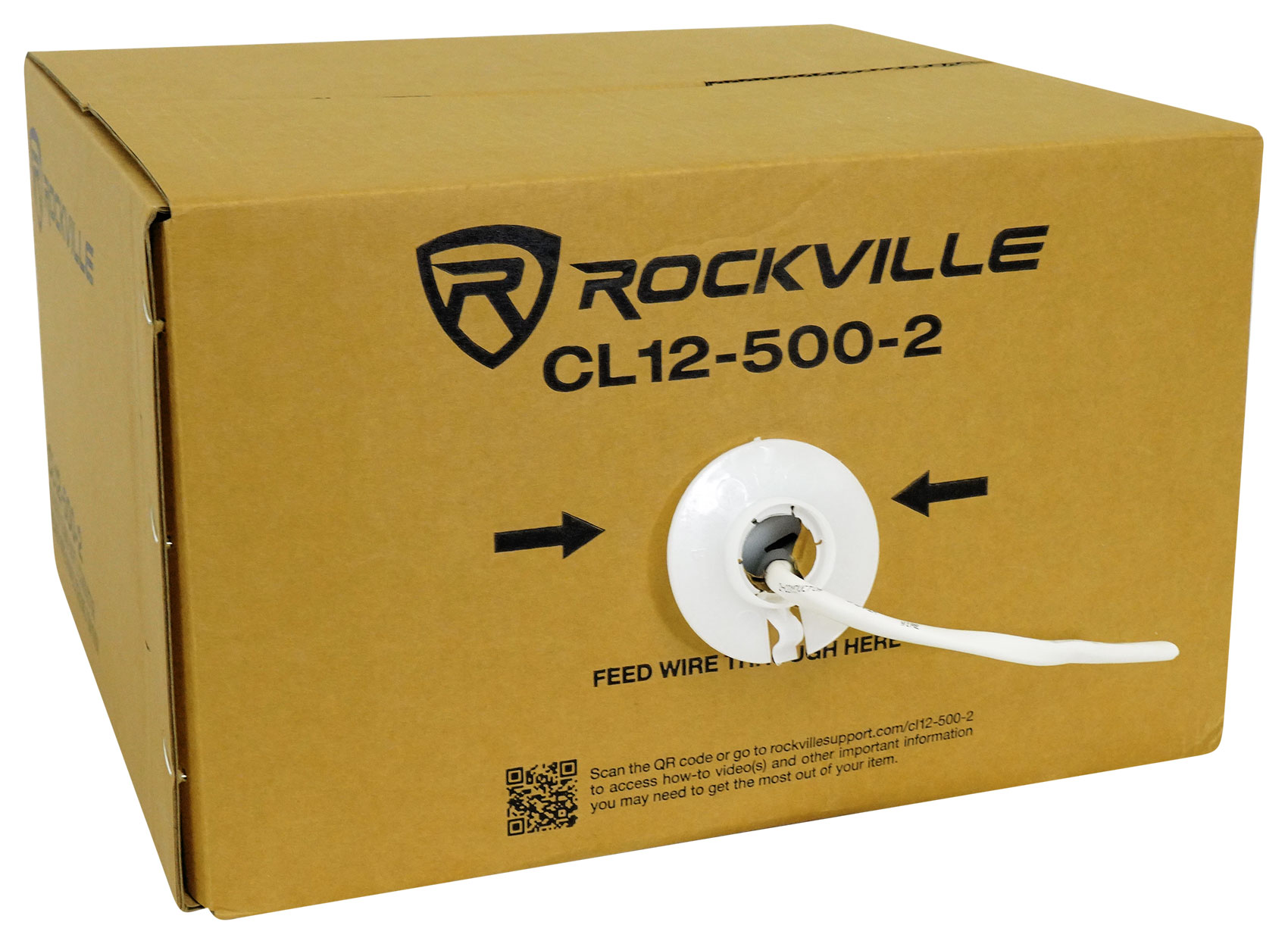 Rockville CL12-500-2 CL2 Rated 12 AWG 500' Speaker Wire In Wall Ceiling 70V 100V