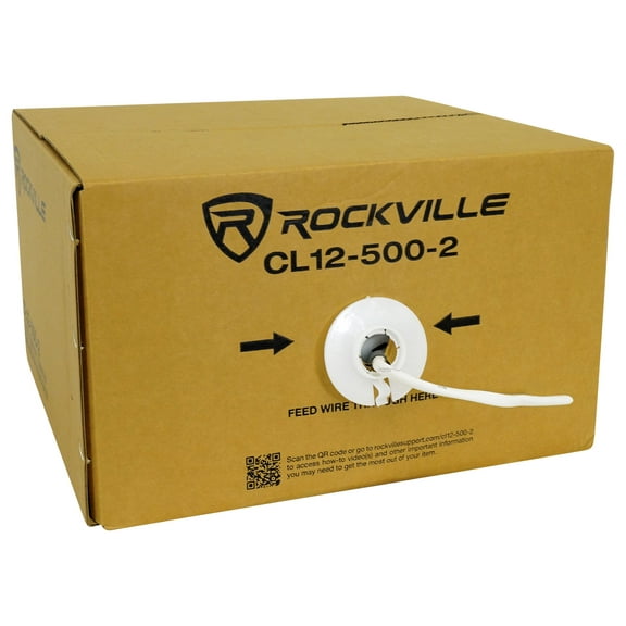 Rockville CL12-500-2 CL2 Rated 12 AWG 500' Speaker Wire In Wall Ceiling 70V 100V