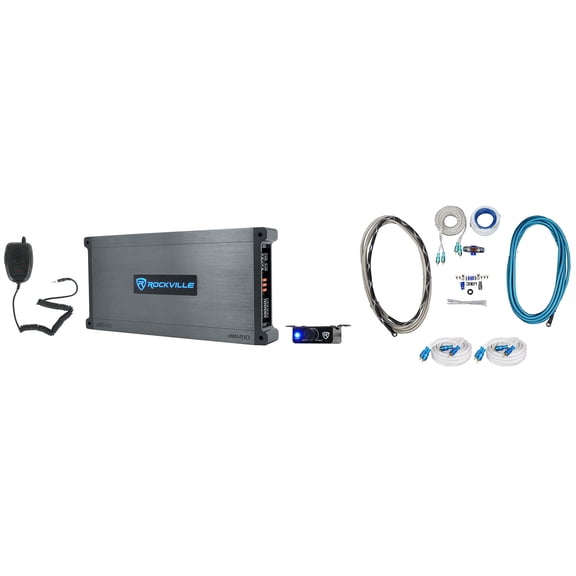 Rockville DBM50 4000 Watt/980w RMS 5 Channel Marine/Boat Amplifier+Mic+Amp Kit