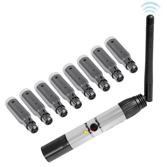 Rockville DMX-WTR Wireless DJ DMX Lighting Transmitter+8) Rechargeable Receivers