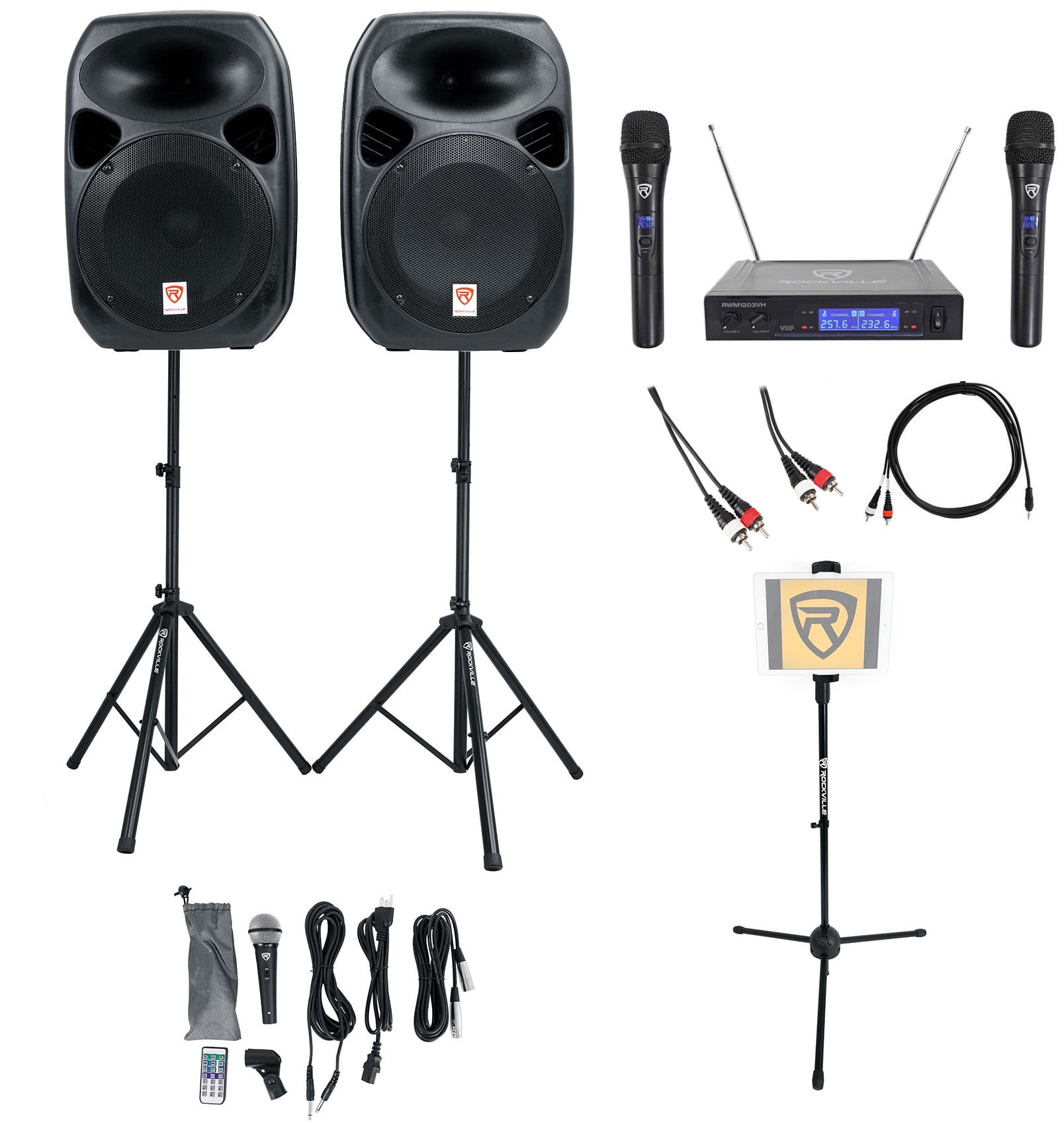 Rockville Dual 12" Android/iphone/ipad/Laptop/Tablet Pro Karaoke Machine/System