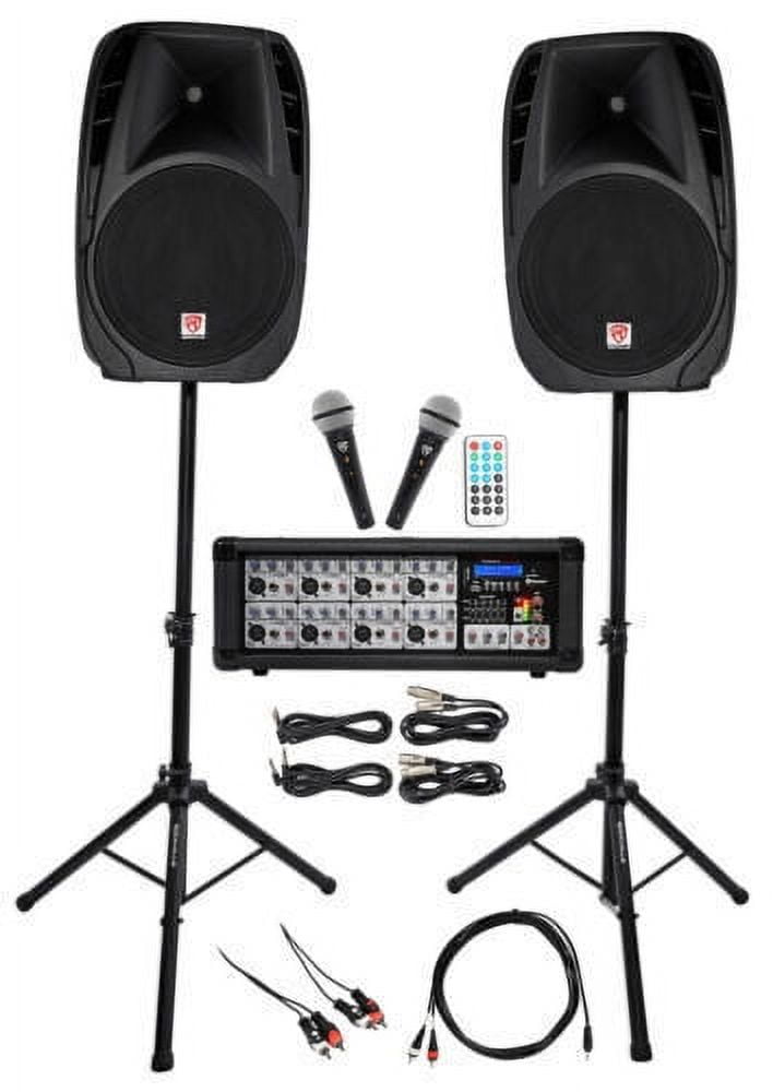 Rockville Dual 15" YouTube Karaoke Machine/System for Android/iphone/ipad/Laptop/TV