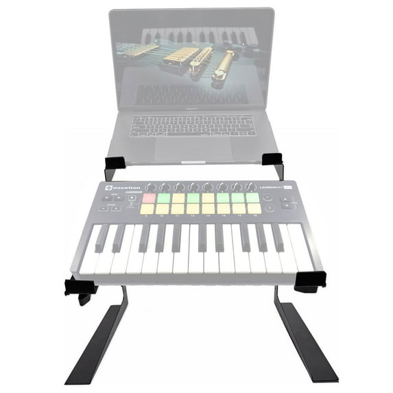 Rockville Dual Laptop+Controller Stand for Novation LAUNCHKEY MINI Keyboard