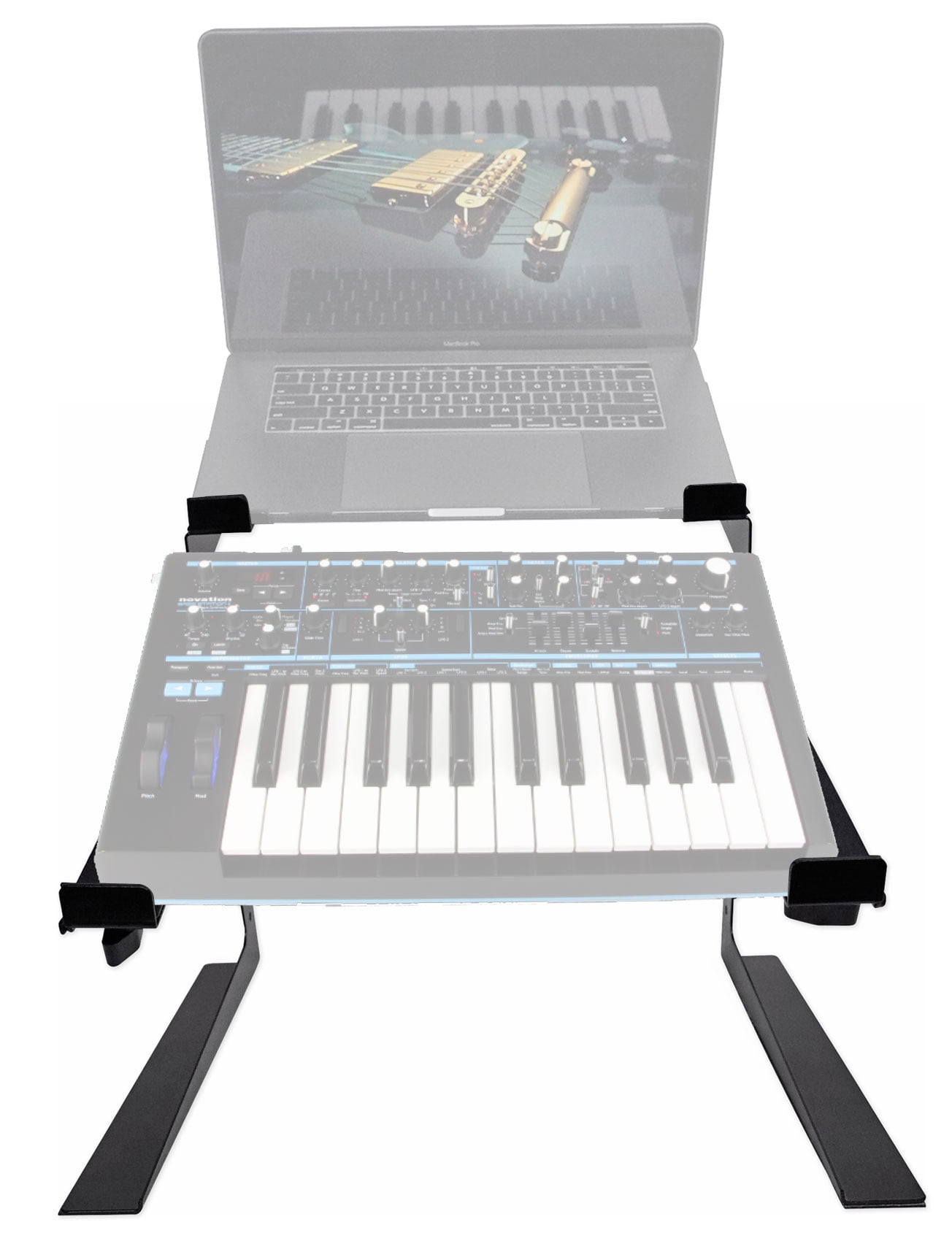 Rockville Dual Shelf Stand for Novation BASS STATION II Keyboard Synthesizer