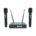 thumbnail image 1 of Rockville Dual UHF 15-Ch Metal Handheld Wireless Vocal Karaoke Microphone System, 1 of 13