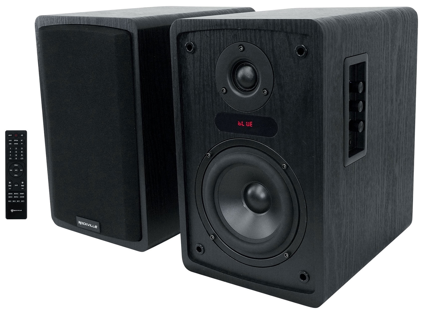 Rockville ELITE-5B Bluetooth Bookshelf Speakers – 800W, 5.25" Drivers, Optical & USB Inputs, Dual Mic Inputs, Black Finish