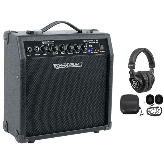 Rockville G-AMP 20 Watt Guitar Amplifier Combo Amp Bluetooth/Delay + Headphones