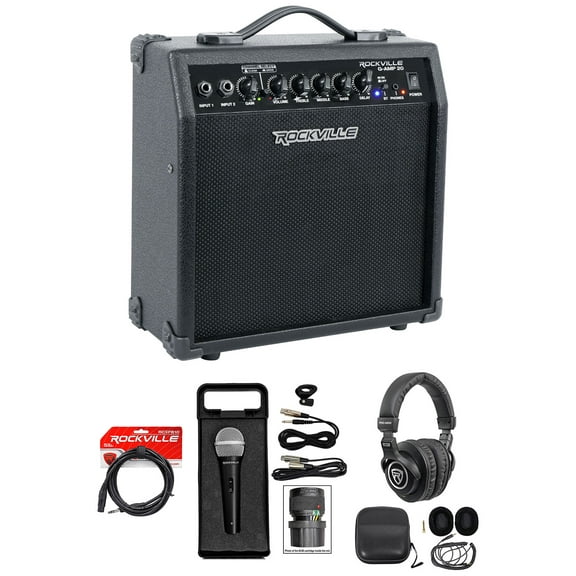 Rockville G-AMP 20w Guitar Amplifier Combo Amp Bluetooth/Delay+Mic+Headphones