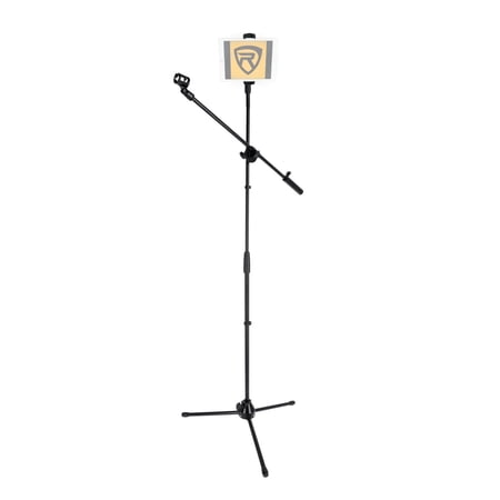 Rockville GIGSTAND DUAL Microphone+Tablet/Smartphone Mic Stand For Karaoke Party