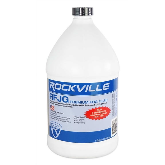 Rockville RFJG 1 Gallon Fog/Smoke Juice Fluid for ChaUVet, American DJ, ADJ Machines, Water-Based, Non-Staining, Long-Lasting, High Output