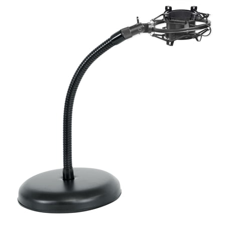 Rockville RDMS6 Studio Desktop Mic Stand w/ Gooseneck+Weighted Base+Shockmount