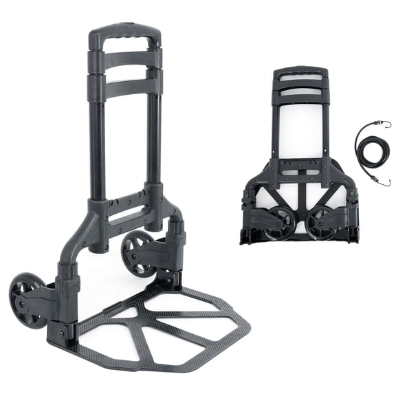 Rockville GigMate Foldable Aluminum Trolley Equipment Transport Hand Truck Cart 154 lb Capacity Black