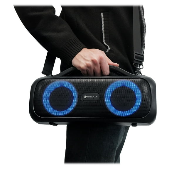 Rockville Go Party D4 Large Loud Portable LED Party Bluetooth Speaker, Deep Bass