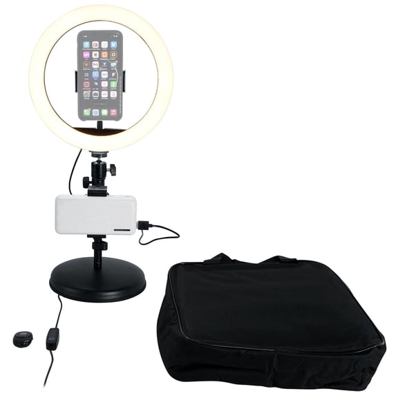 Rockville HALO 10 Desktop Bundle Ring Light Phone Video Lighting Stand 4 Youtube