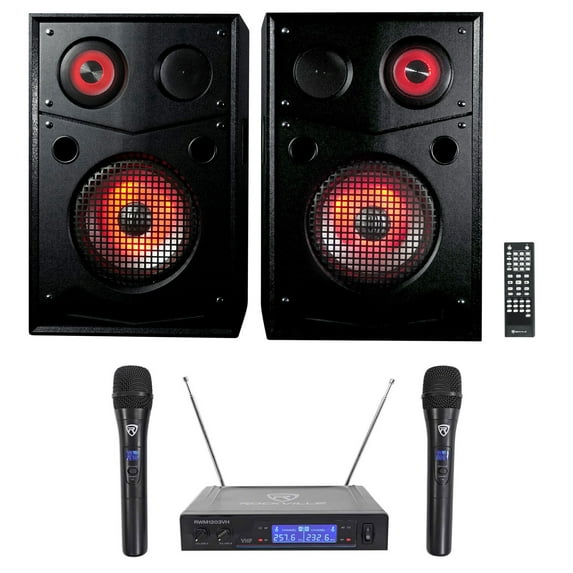 Rockville HOUSE PARTY SYSTEM 10" Bluetooth Karaoke Machine System+Wireless Mics