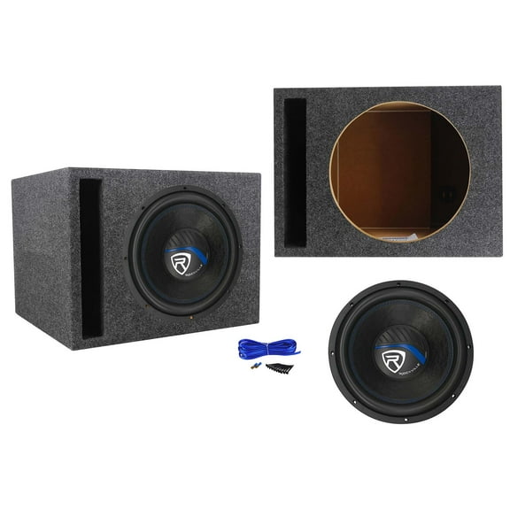 Rockville K5 W12K5S2 12" 1400 Watt 2 Ohm Car Subwoofer+Vented Sub Box Enclosure