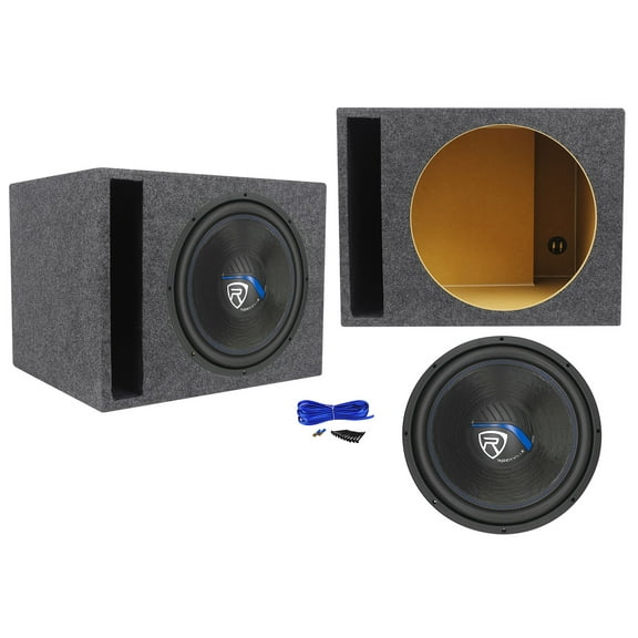 Rockville K5 W15K5S4 15" 2000 Watt 4 Ohm Car Subwoofer+Vented Sub Box Enclosure