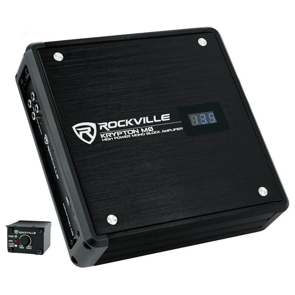Rockville KRYPTON-M0 1400w Peak/350w RMS Mono 1 Ohm Car Amplifier Amp+Remote