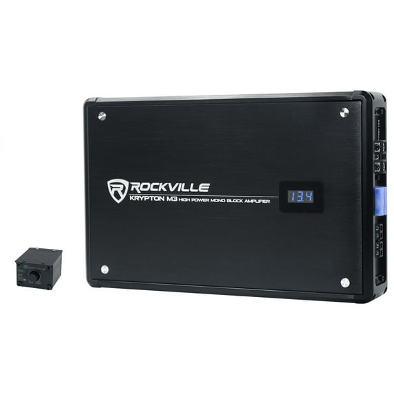 Rockville KRYPTON-M3 4000w Peak/1000w RMS Mono 1 Ohm Car Amplifier Amp+Remote