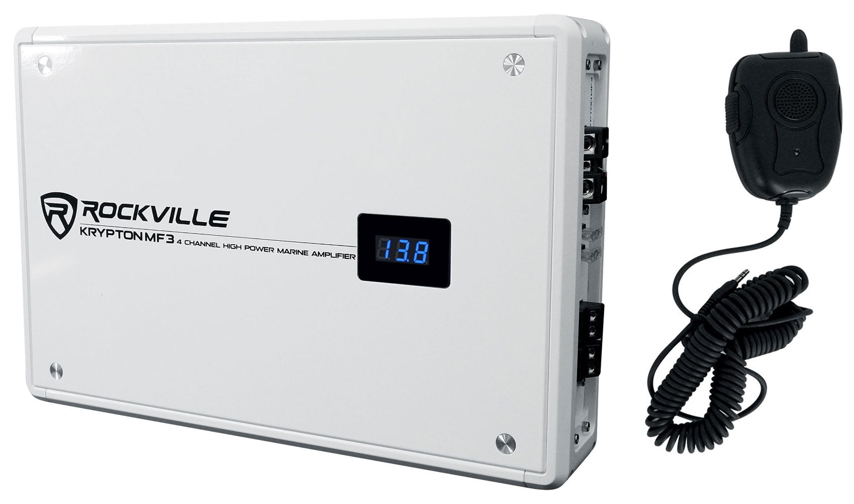 Rockville KRYPTON MF3 1600w Peak 4 Channel Marine Amplifier Boat Amp in