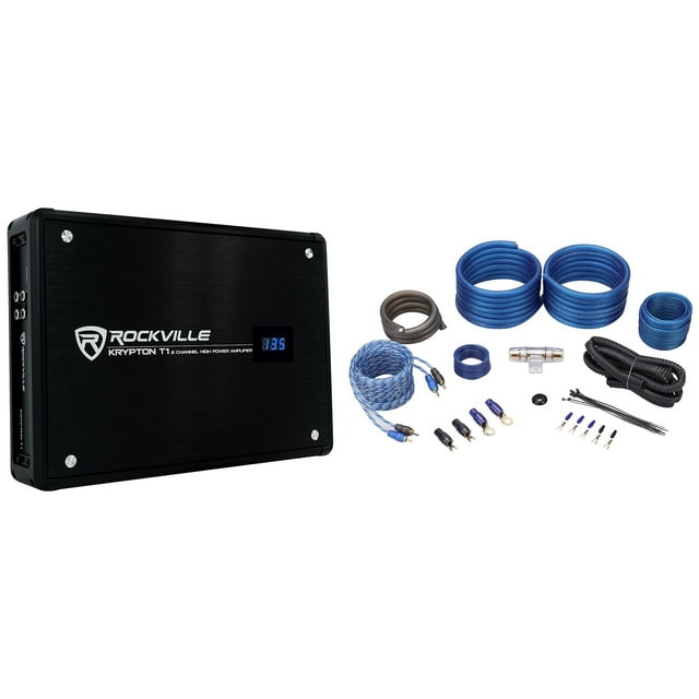 Rockville KRYPTON T1 1600 Watt 2 Channel Car Amplifier w VoltMeter+Amp