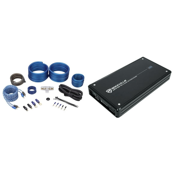 Rockville KRYPTON-T2 2800 Watt Peak / 700w RMS 2 Channel Car Amplifier + Amp Kit